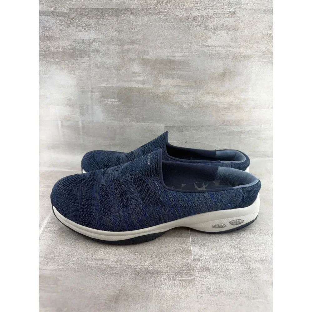 Skechers Relaxed Fit Navy Blue Knit Slip On Mule Sneakers 44915 Women Size 9